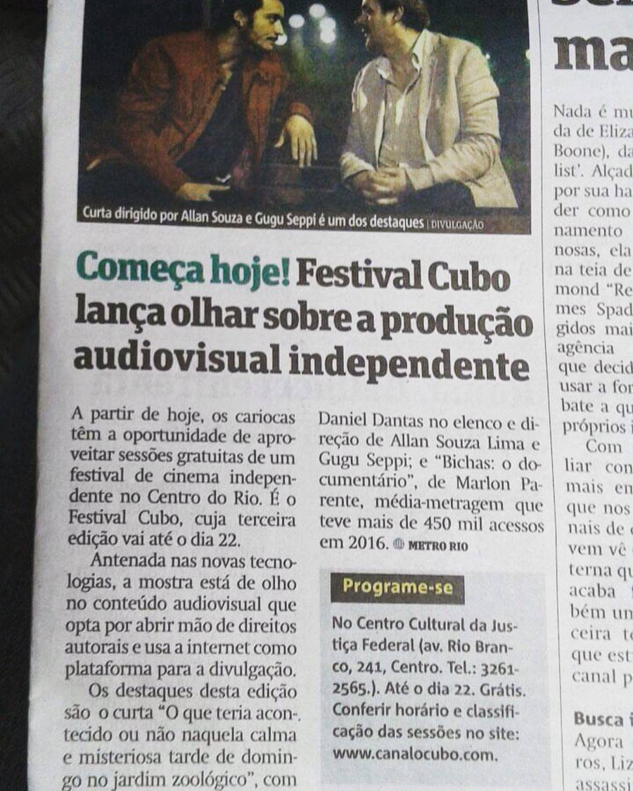 Metro Rio — Começa hoje! Festival Cubo lança olhar sobre a produção audiovisual independente