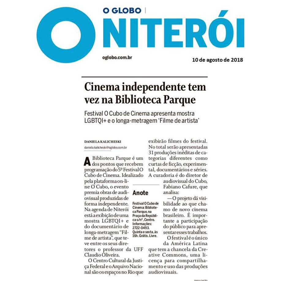 O Globo · Niterói — Cinema independente tem vez na Biblioteca Parque
