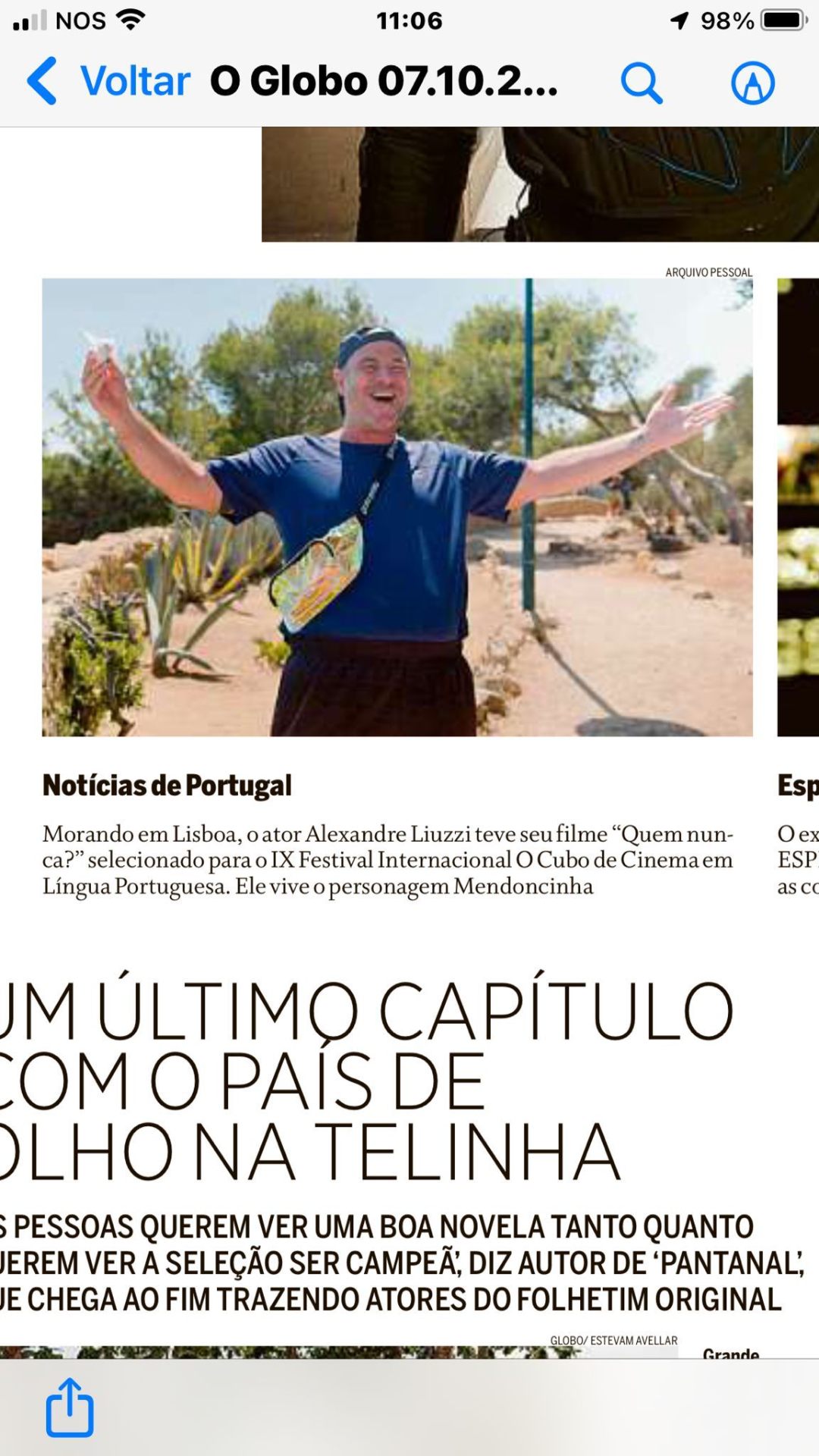 O Globo · Notícias de Portugal — Alexandre Liuzzi e 'Quem nunca?' no IX Festival O Cubo em Lisboa